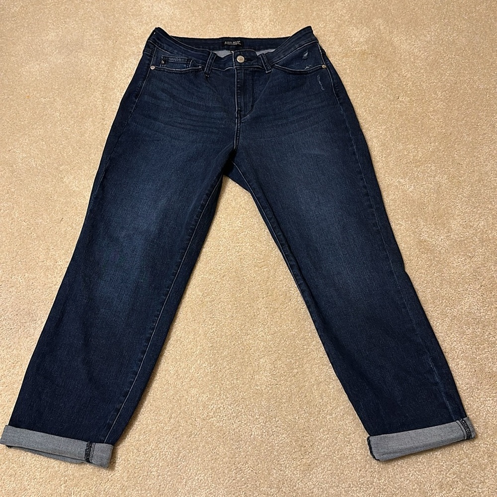 Vintage Judy Blue Style #JB8114DK dark blue jeans 7” cuff size 9/29 boyfriend - Picture 7 of 13